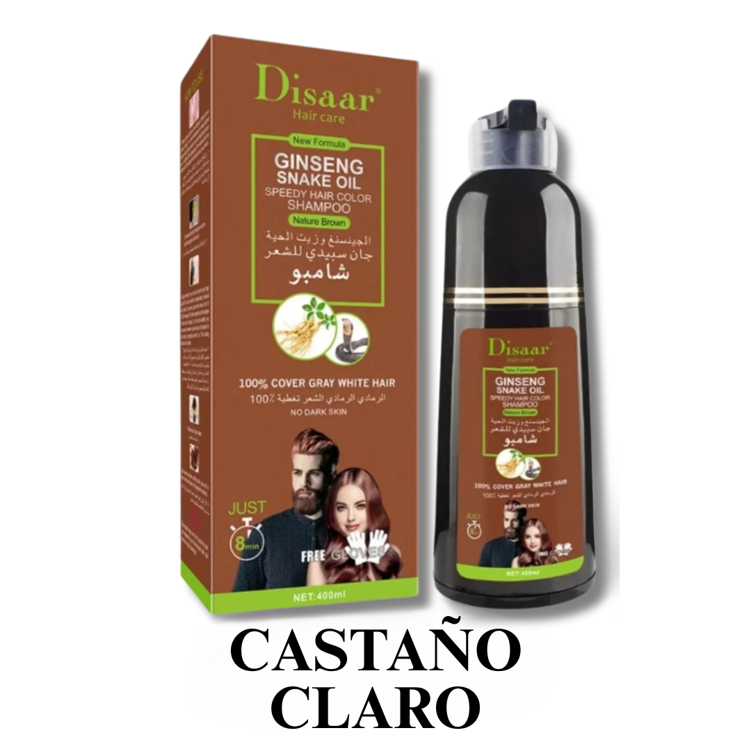Shampoo CubreCanas Unisex Disaar 400ml - Color Natural al Instante, Sin Químicos Dañinos