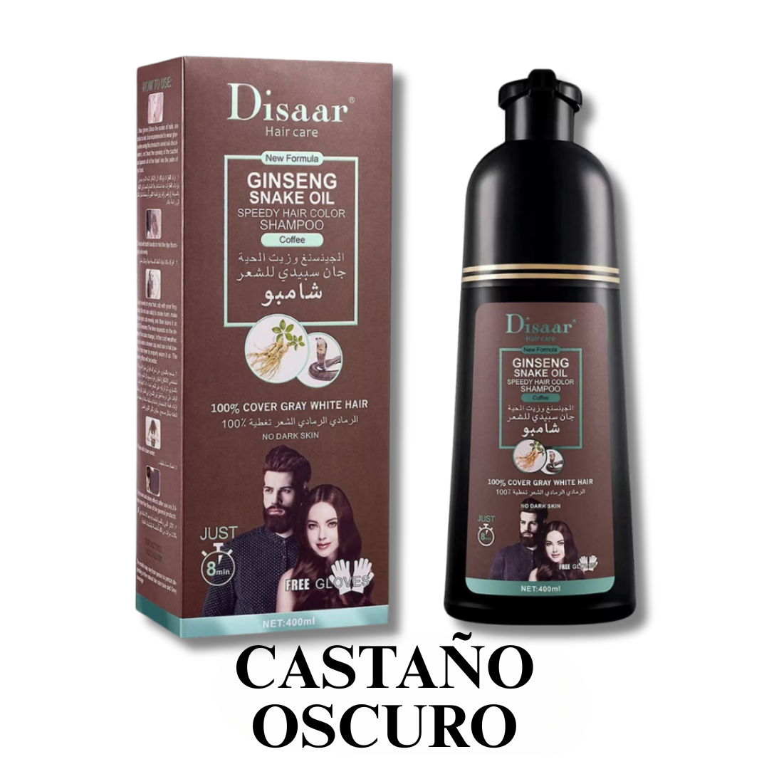 Shampoo CubreCanas Unisex Disaar 400ml - Color Natural al Instante, Sin Químicos Dañinos