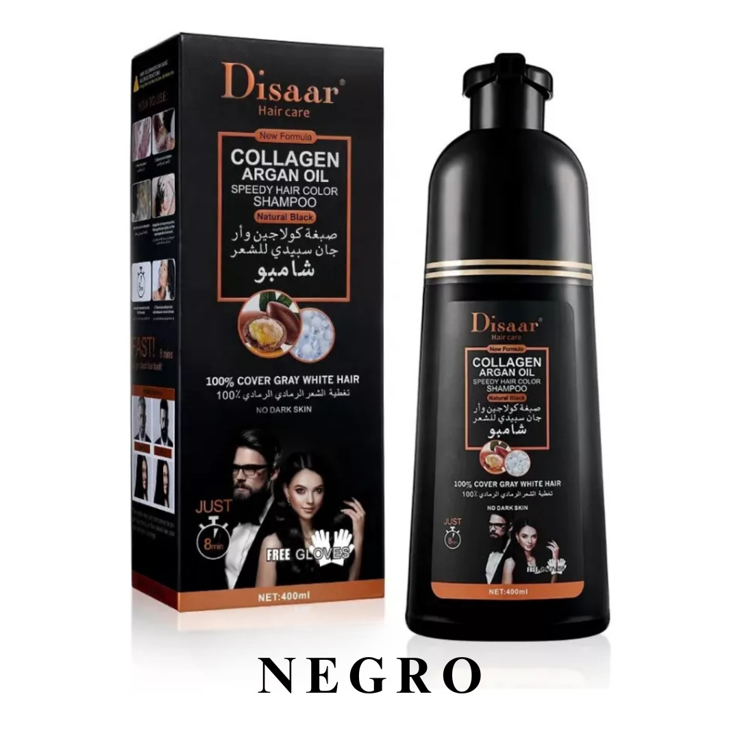 Shampoo CubreCanas Unisex Disaar 400ml - Color Natural al Instante, Sin Químicos Dañinos