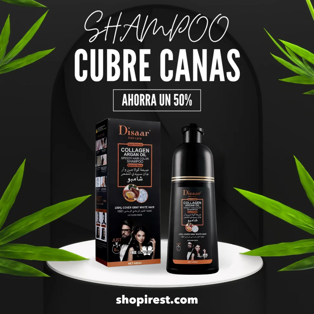 Shampoo CubreCanas Unisex Disaar 400ml - Color Natural al Instante, Sin Químicos Dañinos