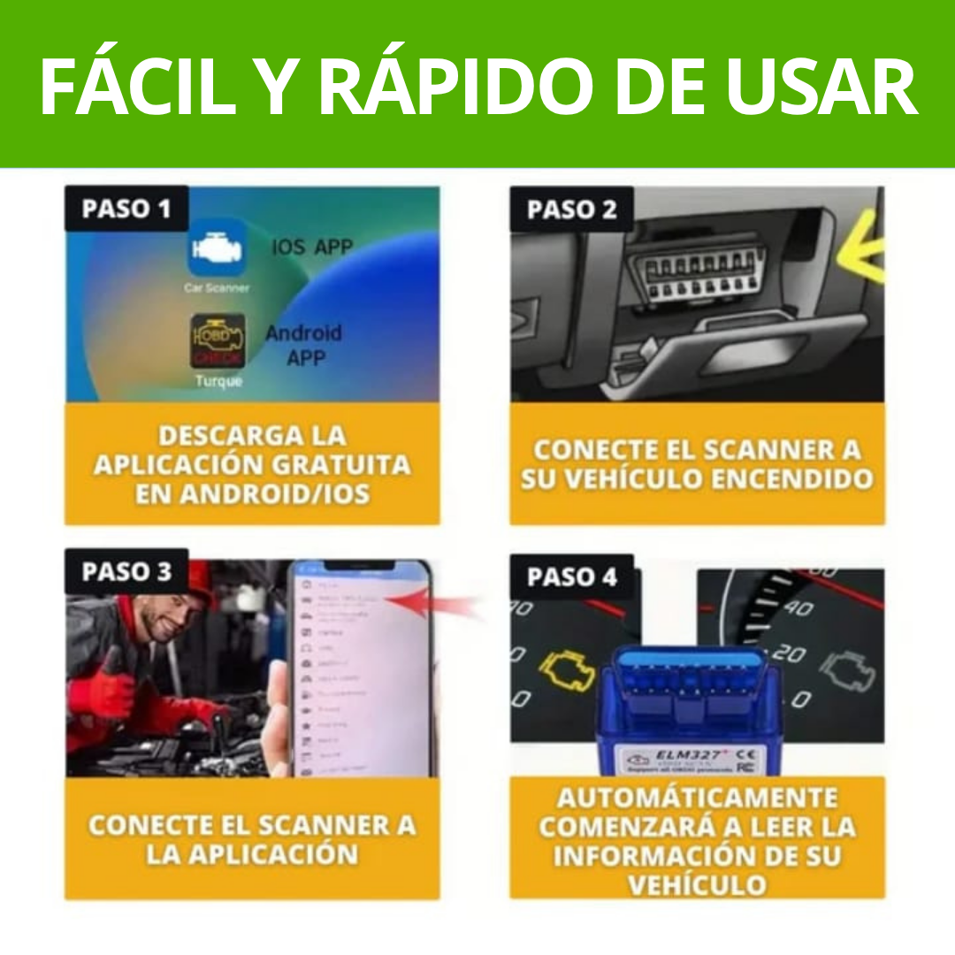 Scanner Automotriz con Bluetooth OBD II