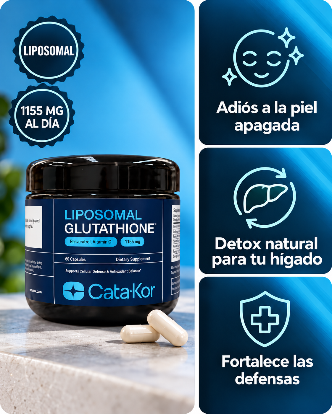 Glutatión Liposomal Cata·Kor 60 Cápsulas