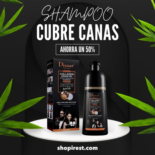 Shampoo CubreCanas Unisex Disaar 400ml - Color Natural al Instante, Sin Químicos Dañinos